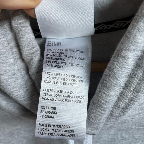 Umbro Urban Outfitters Gray Sleeveless Crop Hoodie Sweatshirt XXL - Picture 4 of 7